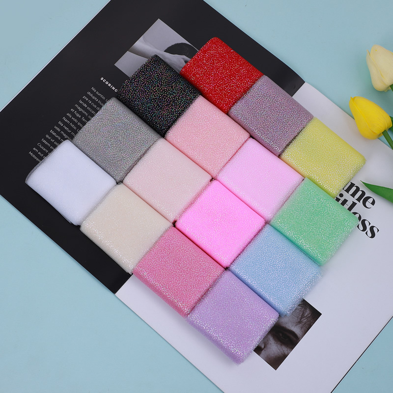 5 yardas/paquete colorido gradiente plata puntos tul cinta DIY muñeca hilo accesorios de pelo arco zapatos flor cinta