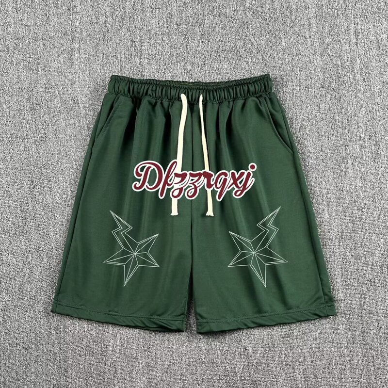 Summer Breathable Cross-border American Casual Men's Shorts Trendy Letter Drawstring Design Beach Cycling Sports Pants