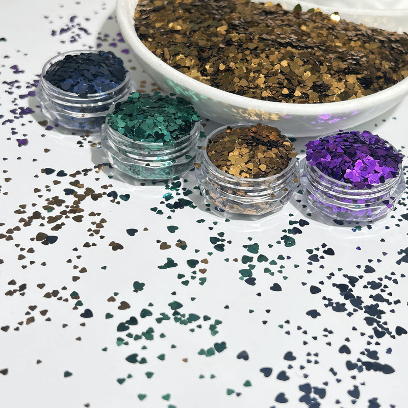 Autumn and Winter New Nail Art Accessories 1mm Mini Small Heart-Shaped Sequins Glitter Powder Gold Powder Size Mixed DIY Material Autumn and Winter New Nail Art Accessories 1mm Mini Small Heart-Shaped Sequins Glitter Powder Gold Powder Size Mixed DIY Material