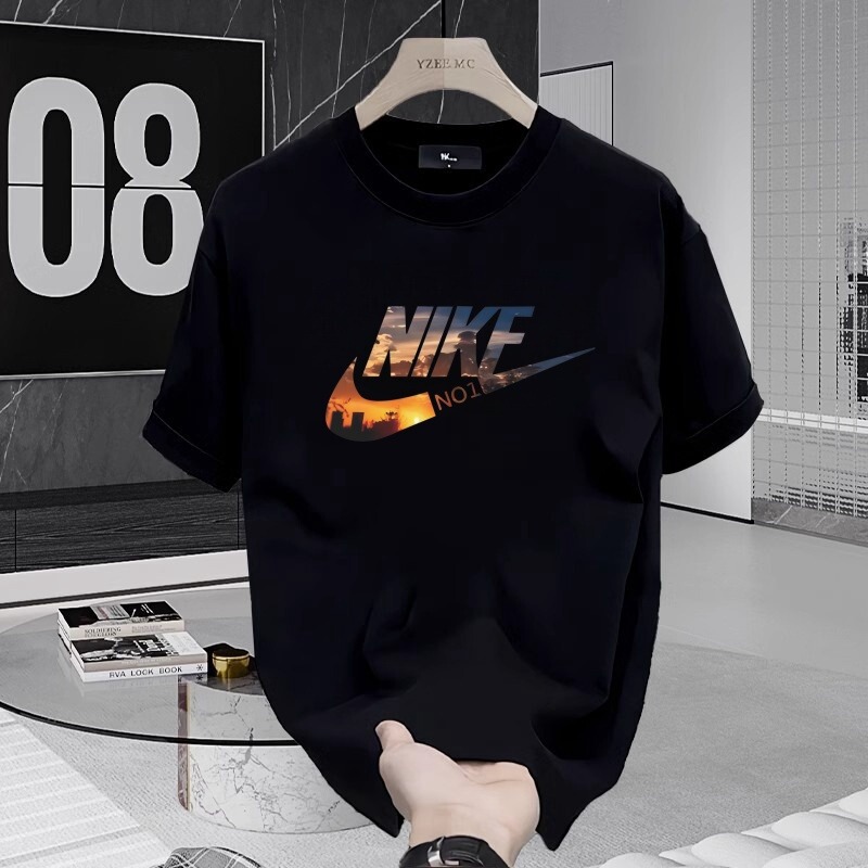 2025 新しい夏のメンズ半袖 Tシャツ純綿トレンディなブランド服メンズ半袖多用途ルーズ Tシャツトップ|undefined