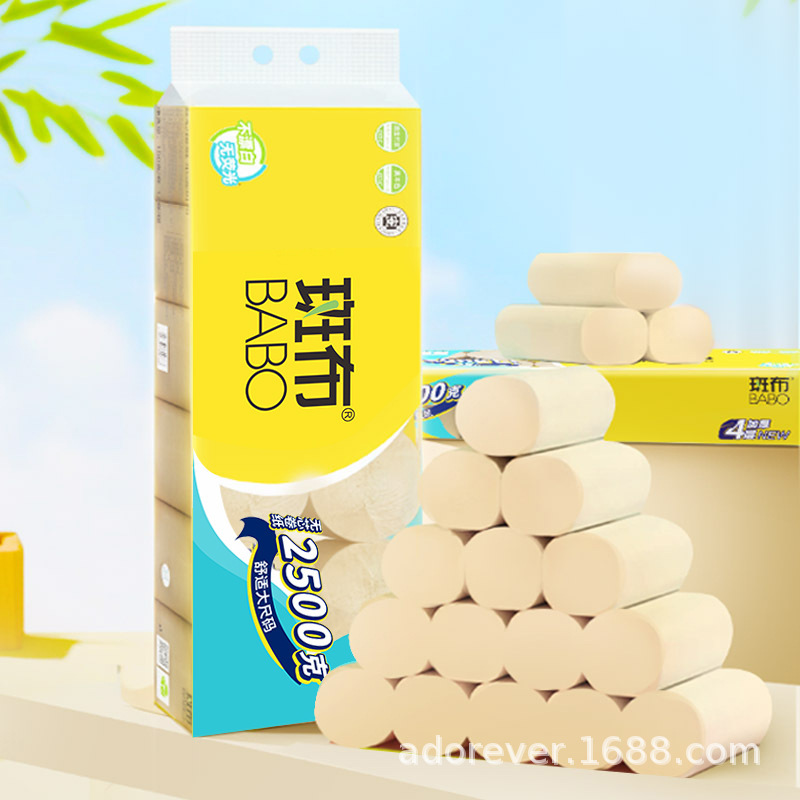 Bamboo Tissue Paper with a Natural Feel, 12*209g Economical Pack, Household Toilet Paper, Water-Resistant