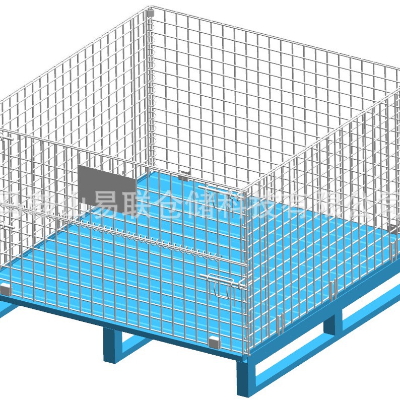 易联 托盘式仓储笼，托盘仓储笼 可拆卸可折叠  可上货架表面镀锌