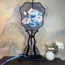 中国风特色礼物送老外苏绣团扇手工双面刺绣传统工艺成都纪念礼品