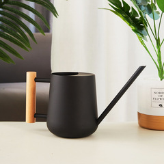 Stainless Steel Long Spout Watering Can with Wooden Handle Metal Household Flower Sprinkler Retro Plant Watering Pot Hot-selling Spray Bottle