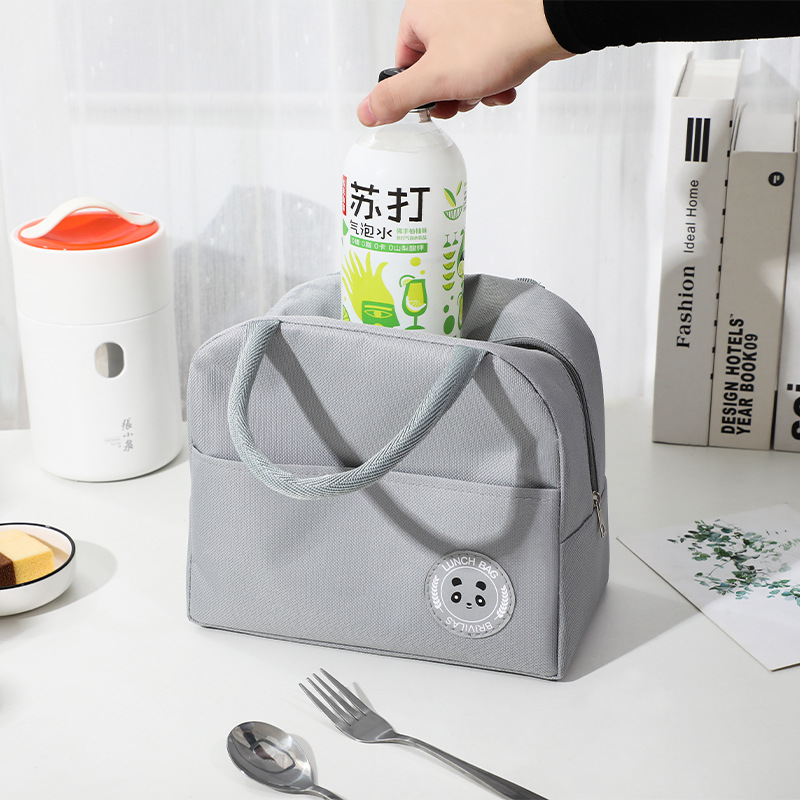 Color sólido 600D Oxford bolsa de almuerzo de tela portátil bolsa de aislamiento de calor para el trabajo de los estudiantes para llevar almuerzo bolsa de almuerzo bolsa refrigerada