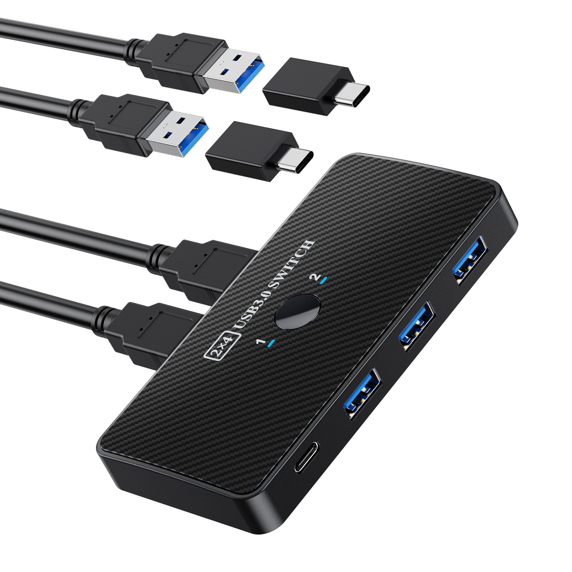 Two-way switcher two-in and four-out adapter computer docking station splitter high speed type-c