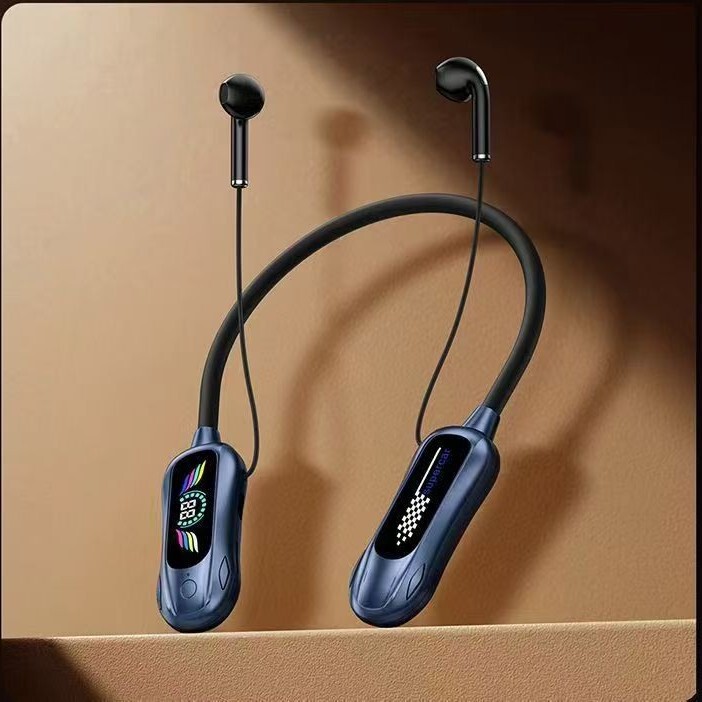 Kc99 Hanging Neck Headphones with 60 Hours of Built-In Voice Changer for Karaoke Earphones and Can Insert Memory Cards