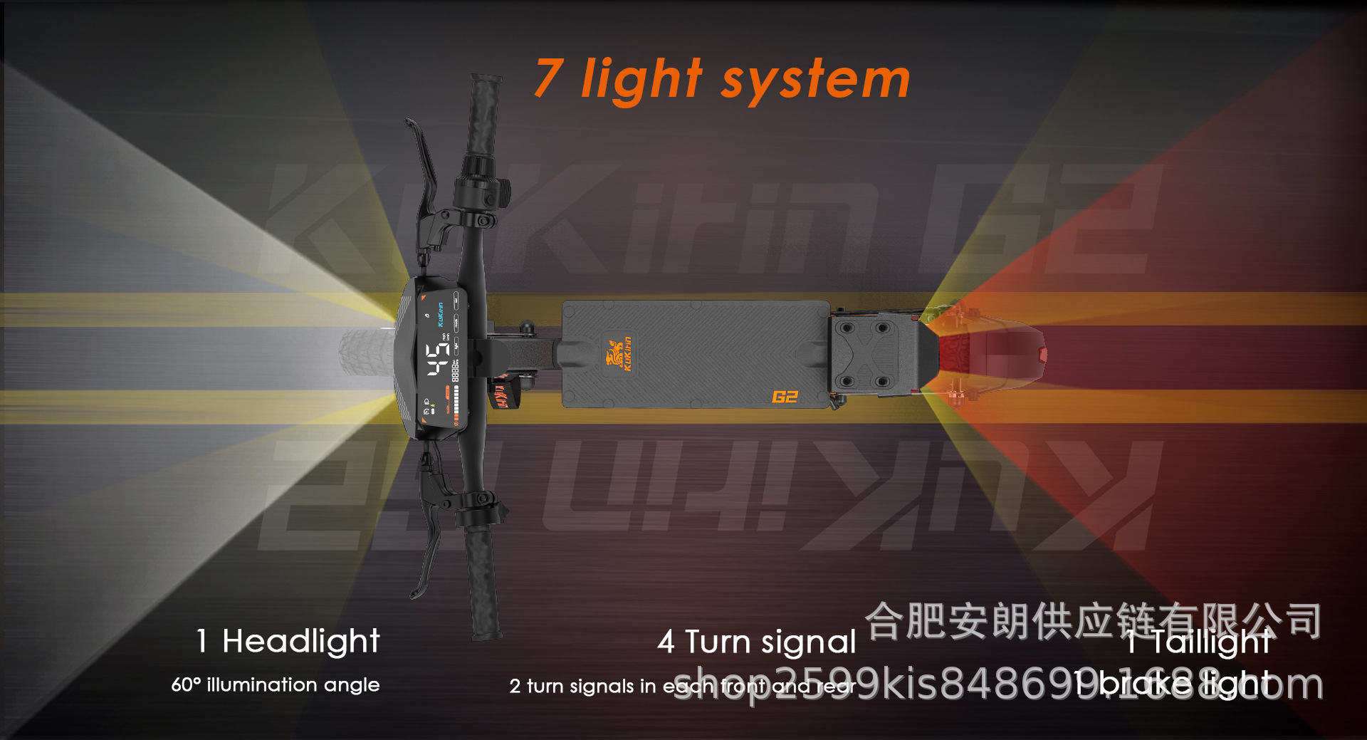 Kukirin Cool Kirin Electric Scooter G2 Adult Foldable Portable Commuter Scooter High-Power Off-Road Electric Vehicle