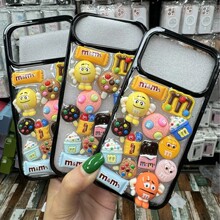 爆款卡通M豆巧克力系列适用于苹果17 pro卡通树脂配件diy手机壳