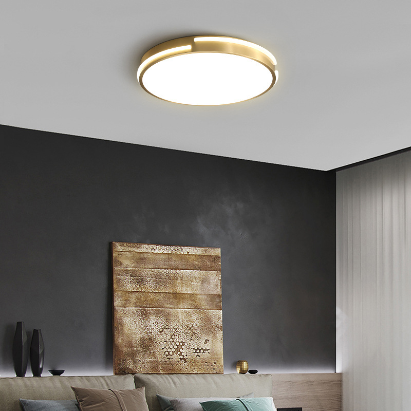 All-copper LEDCeiling Lamp Nordic Creative Room Bedroom Round Balcony Ultra-thin Modern Minimalist Art Ceiling Lamp