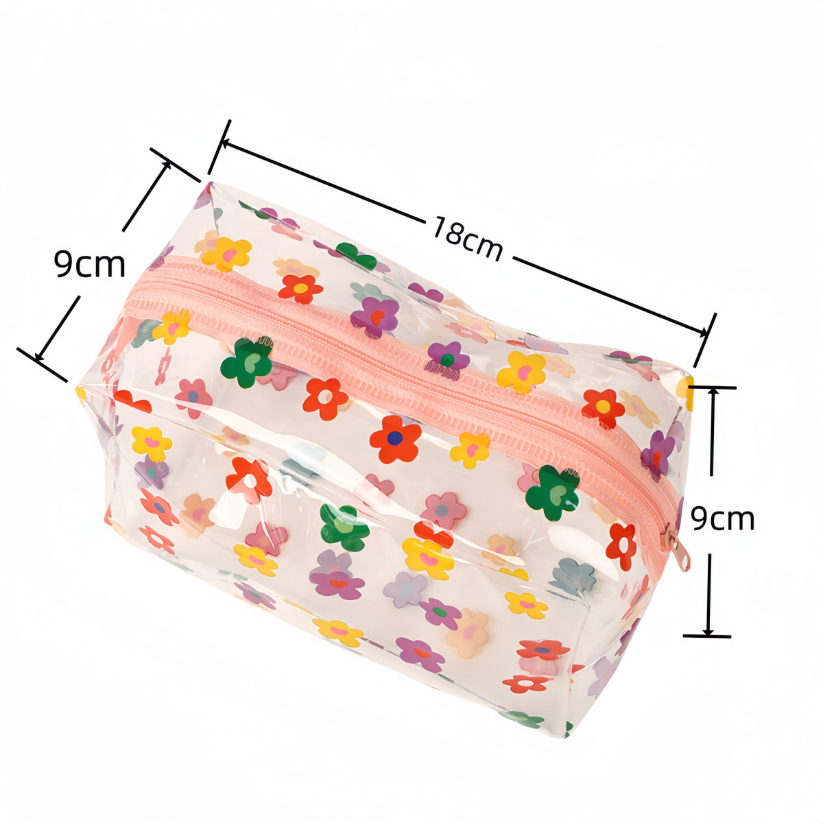 Bolsa de maquillaje impermeable transparente transfronteriza de flores portátil de gran capacidad para mujeres almacenar bolsa de lavado especial para viajes
