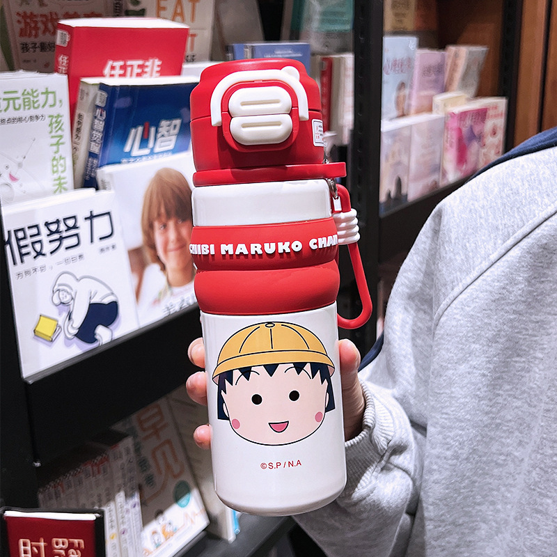 ストロベリーベア子供用魔法瓶カップ女の子用 316 ステンレス鋼ストローカップ小学生落下防止ダブルドリンクカップ|undefined