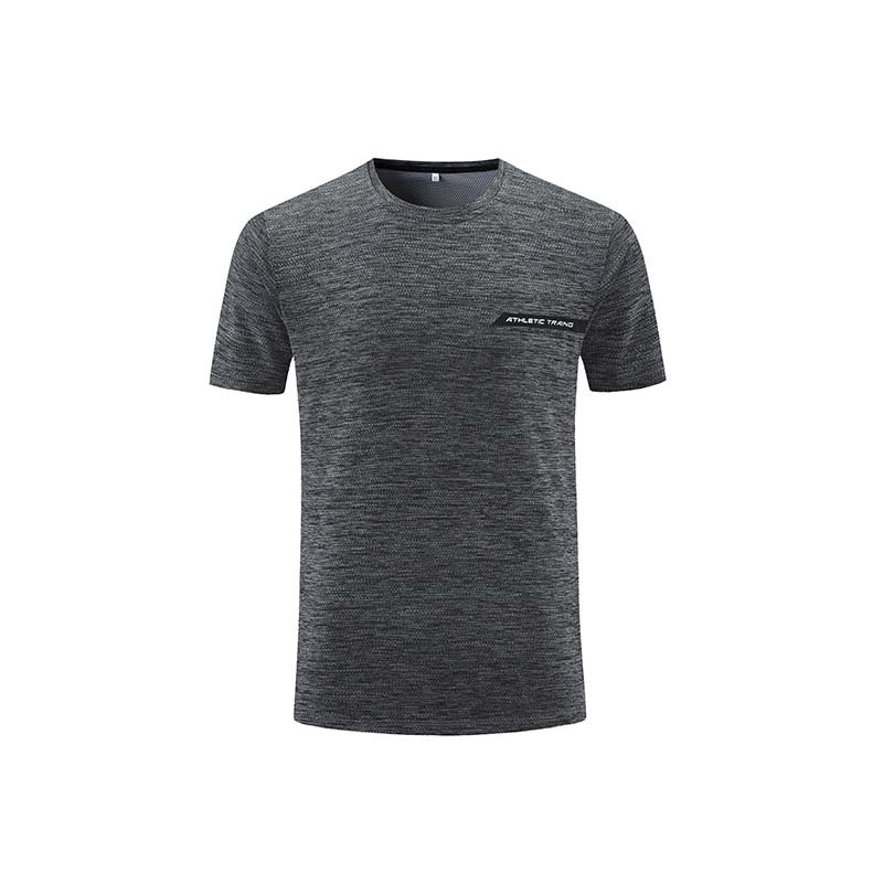 Lulu verano de los hombres de deportes ocasionales de manga corta de secado rápido transpirable cuello redondo Camiseta suelta más tamaño superior en stock al por mayor A