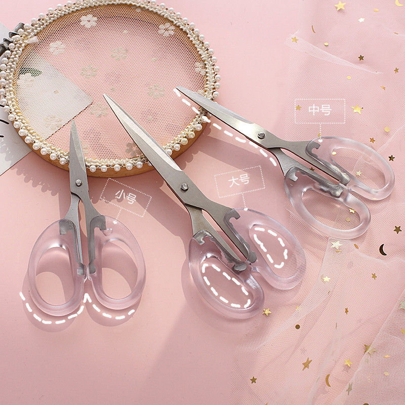 Ins Transparent Scissors, Minimalist Style Scissors, Student Notebook Cutting Scissors, Home and Office Use, Small Size Stainless Steel Scissors