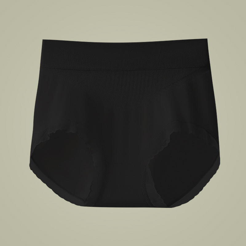 Ropa interior de abdomen de cintura media alta sin costuras entrepierna de algodón 7A antibacteriano verano delgado trasero 2024 nuevo estilo refrescante