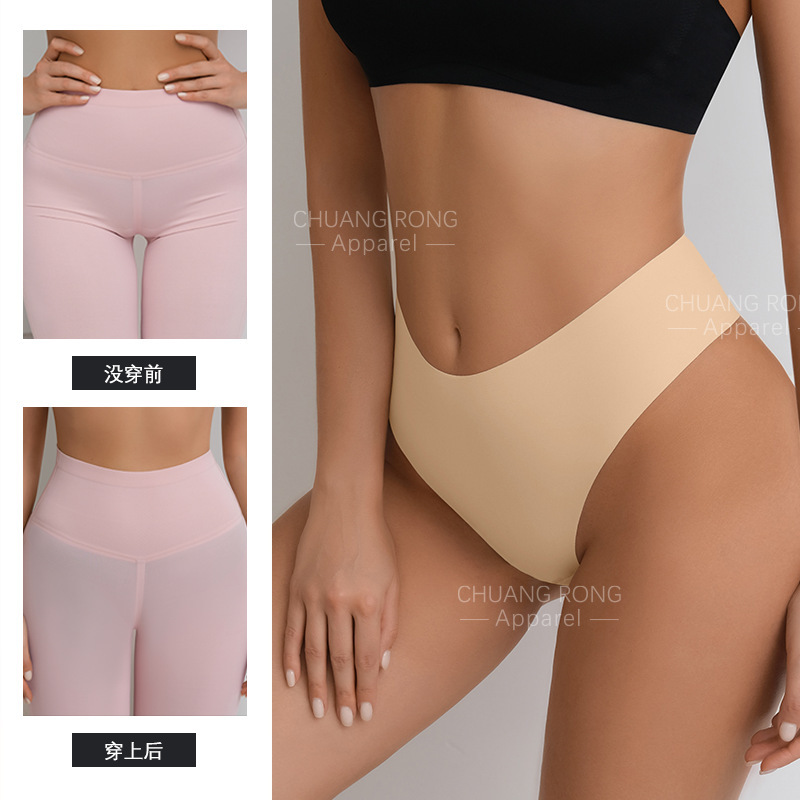 Foreign Trade Anti-Camel Toe Thong Panties for Women, High-Waisted, Breathable, Plus Size, Yoga Non-Triangle Design, Anti-Embarrassment, Seamless Underwear
