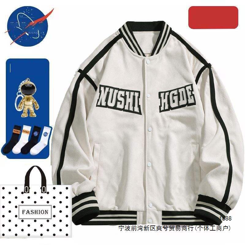棒球服情侣款麂皮绒青少年春秋季新款潮牌美式复古休闲夹克外套男