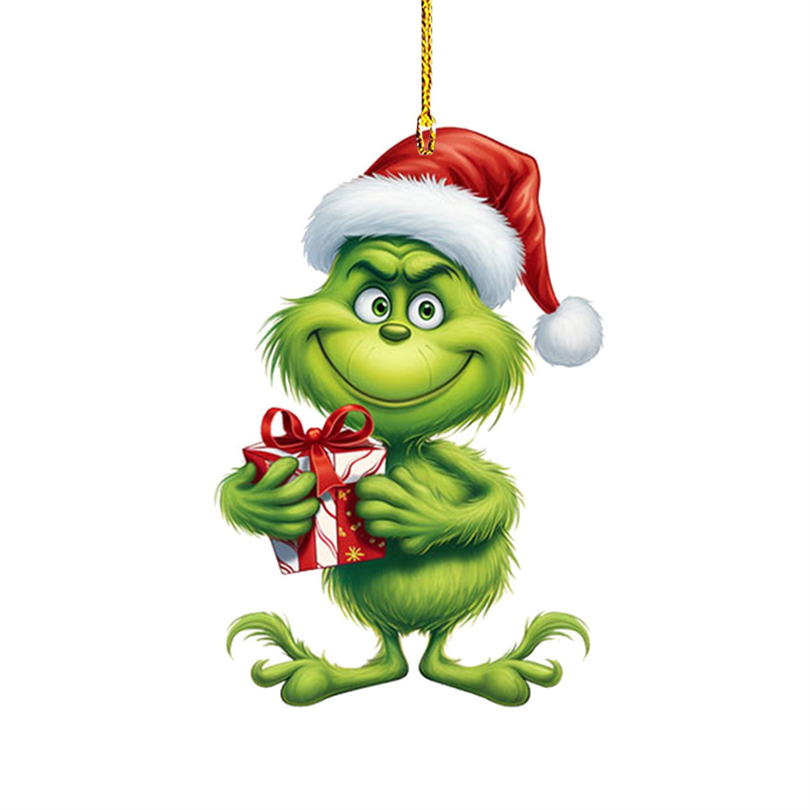 Nuevo producto transfronterizo: Colgante de coche de dibujos animados de hombreito verde para niños, decoración para árbol de Navidad y hogar.