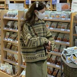 慵懒风宽松毛衣女2025新款女装韩系加厚小众外穿针织上衣