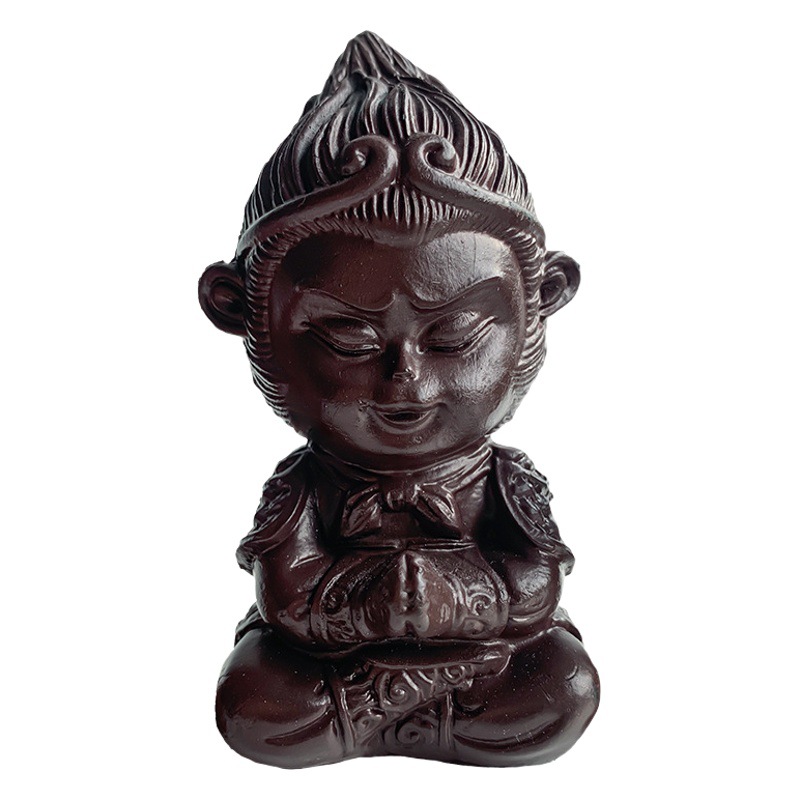 Figura popular de meditación y oración de Wukong, el Gran Sifu, adorno Zen de PVC para escritorio, mini Buda, micropaisaje para pecera, decoración de escenas.