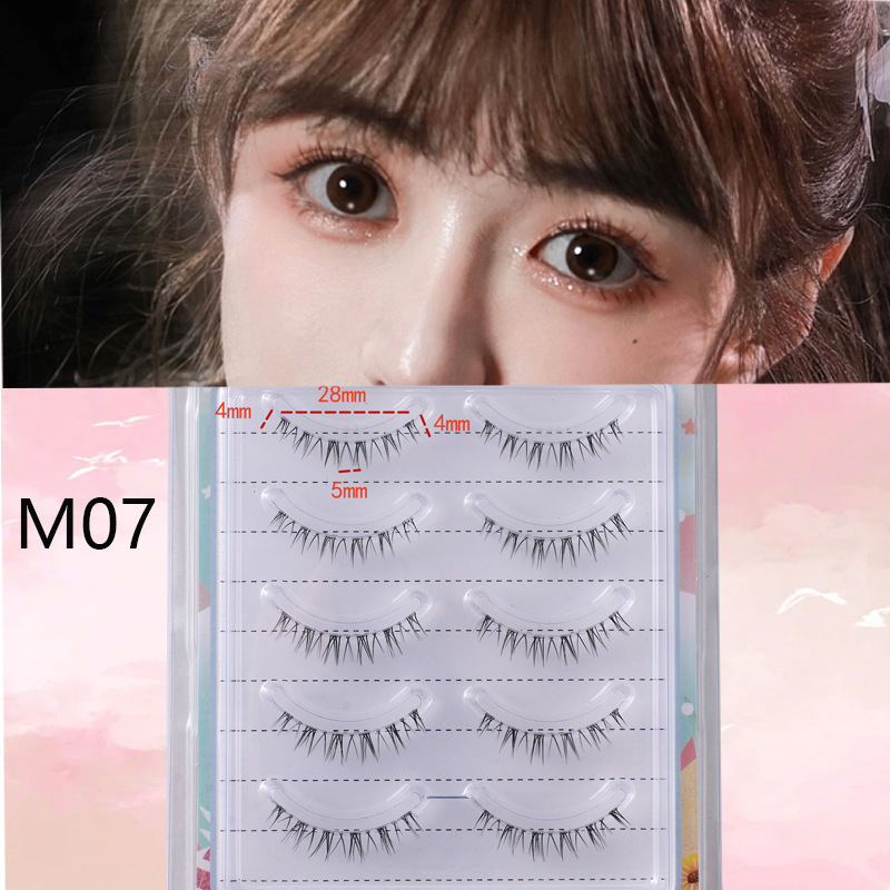 Suministro directo de fábrica transfronteriza natural larga Cruz gruesa japonés 3D afilado tallo transparente Luna doblar pestañas postizas