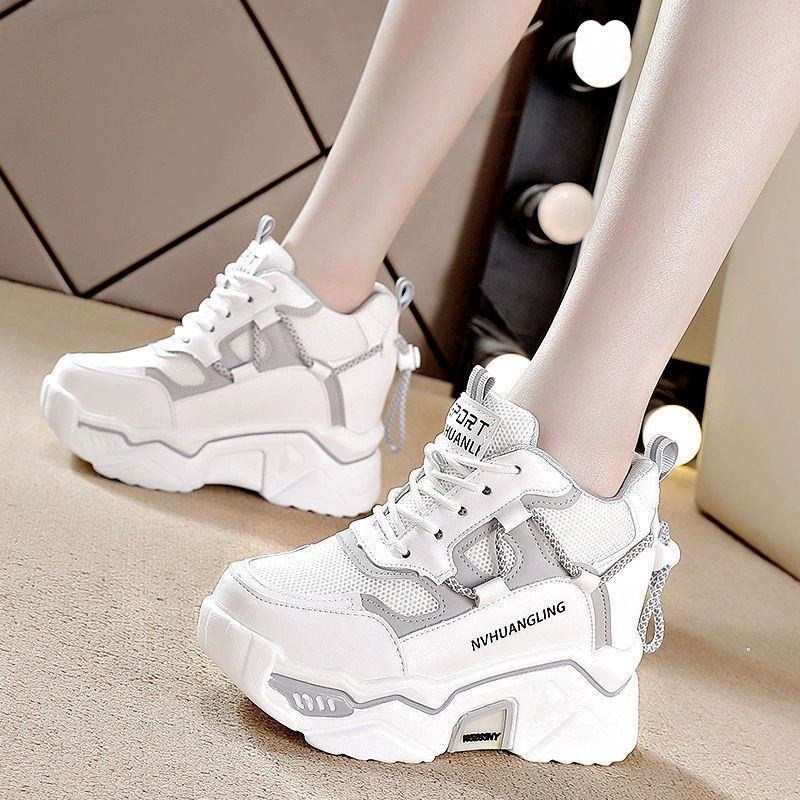 Летние белые туфли для женщин 2025, женские повседневные универсальные кроссовки в стиле "dad shoes", осенние кроссовки 8