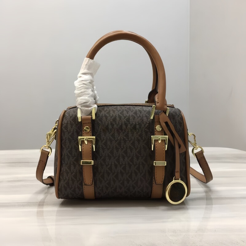New Model Mk Monogram Pillow Bag Women's Boston Bag Fashionable Versatile Crossbody Bag Genuine Leather Handbag Trendy Small Bag New Model Mk Monogram Pillow Bag Women's Boston Bag Fashionable Versatile Crossbody Bag Genuine Leather Handbag Trendy Small Bag