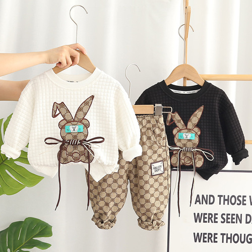 Wholesale Manufacturer  Autumn New Boys' Sweatshirt Set for 1-2-3-4 Year Old Toddlers and Babies, Casual Long Sleeve Spring Outfits