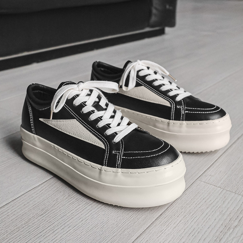 Nuevos zapatos de panel de cuero grueso de verano pareja de hombres americanos multifuncional zapatos casuales de cabeza grande aumento de altura zapatos de derby de viaje para hombres