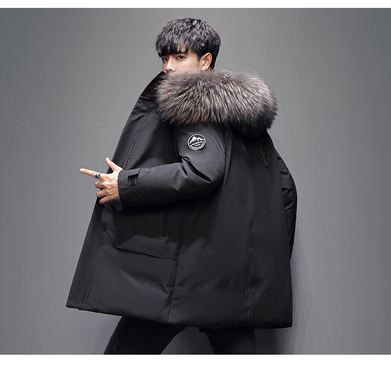 Men's Hooded Down Jacket Winter Warm Business Thickened Coat_voghion.com
