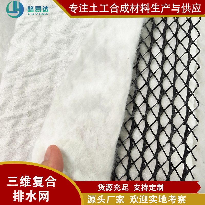 三维土工复合排水网 路基隧道导排 hdpe网芯 填埋场专用排水网
