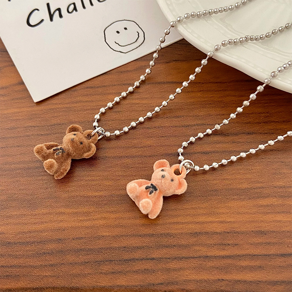 Cute Bear Alloy Plating Couple Necklace display picture 2