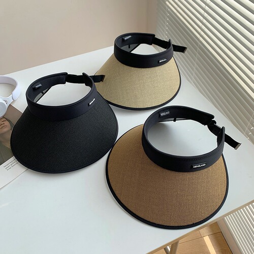 Woven straw hat, women's summer cycling sun hat with large brim, sunshade hat, UV protection, anti-sun hat