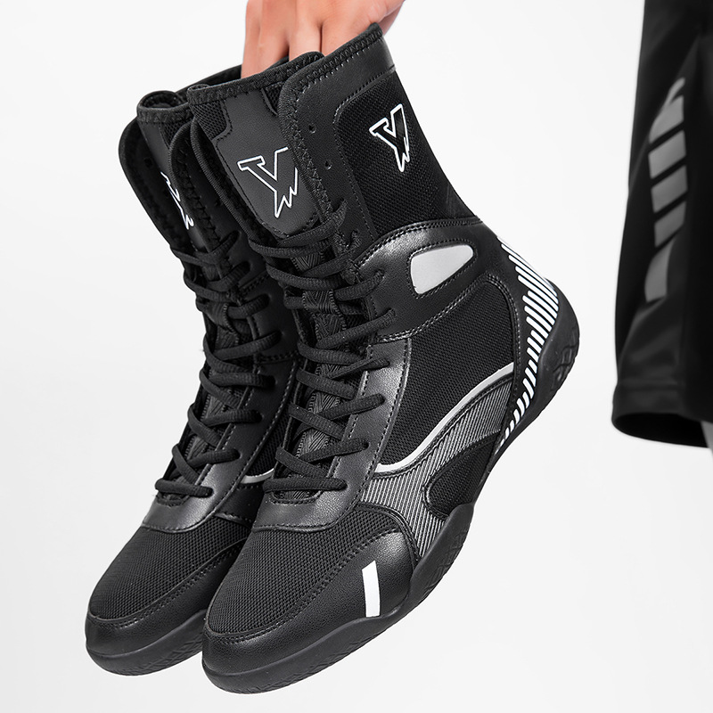 2026 Spring and Autumn Breathable High-Top Men's and Women's Wrestling and Fighting Training Shoes, Anti-Fall, Anti-Slip Boxing Shoes, Durable for Practical Combat