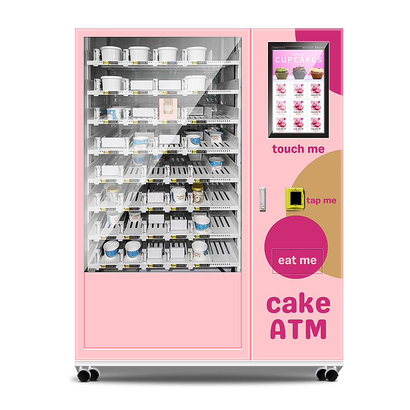 Máquina expendedora del Bocado de la torta de Hanlu 24 horas de máquina expendedora del autoservicio no tripulado máquina expendedora de la pantalla táctil de 21,5 pulgadas