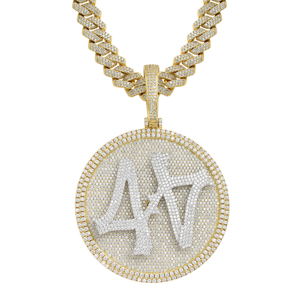 Rotatable Pendant Necklace For Men Solid Zircon Hip Hop Style_voghion.com