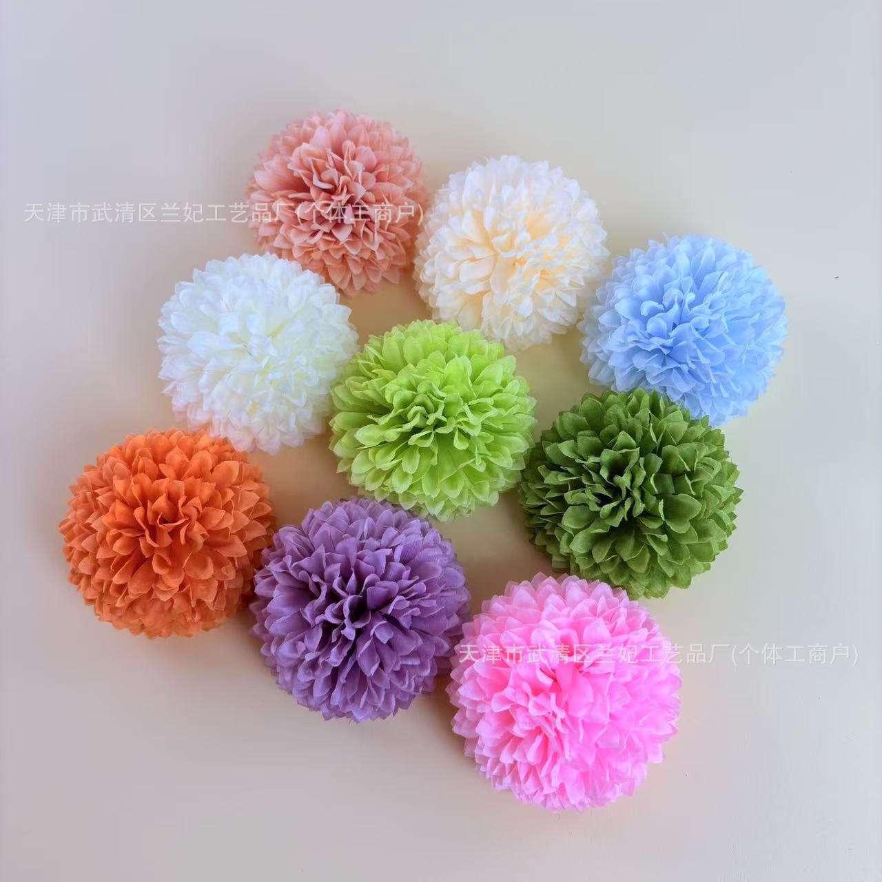 Simulación bola grande cabeza de crisantemo diámetro 10cm ping pong cabeza de crisantemo ramillete de bricolaje tocado baile muñeca flor horquilla