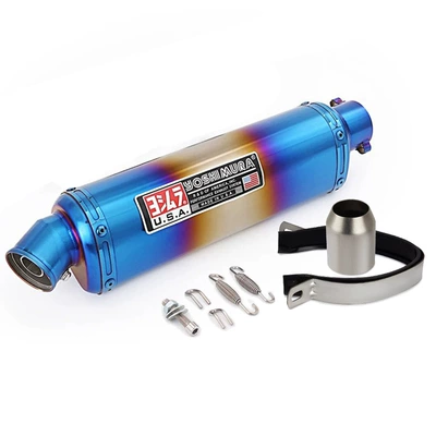 Motorcycle exhaust pipe – tail section R3/R2/R15/z400/Triumph/Kaiyue - 440mm-half-blue