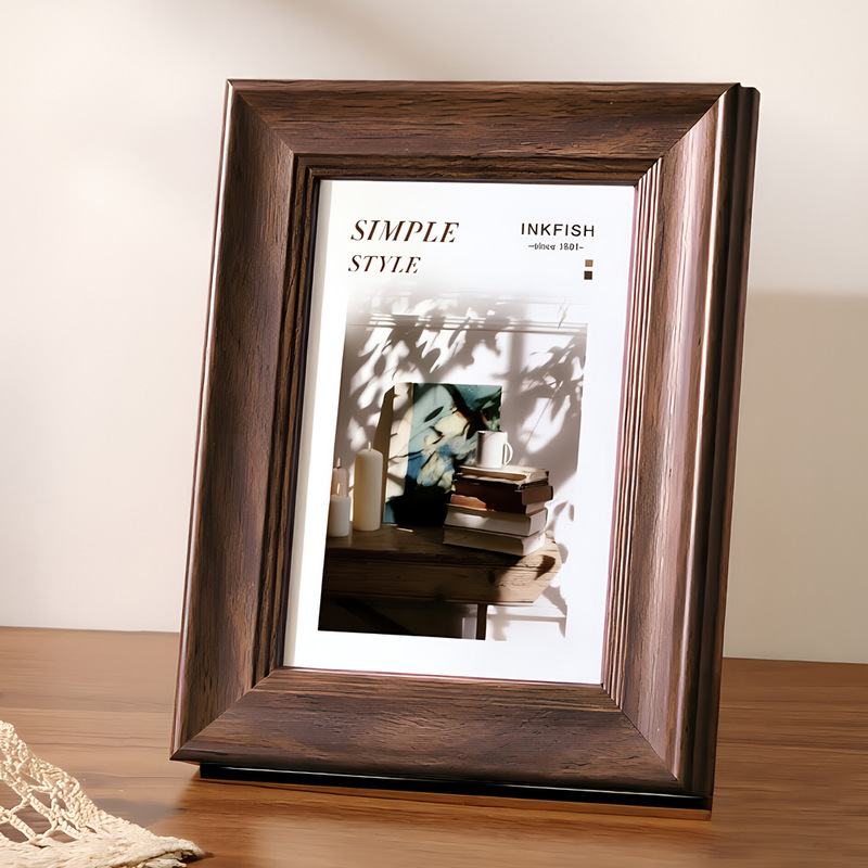 American-Style Retro Photo Frame 6inch High-End Display Stand 78inch A4 Photo Wall Hanging Home Decoration Empty Frame Puzzle Picture Frame