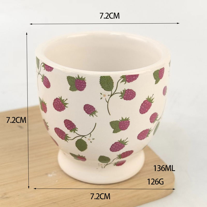 INS estilo de uva de viento, taza de vela del corazón de la niña, taza de cerámica de macarón creativa, taza de panela de banana