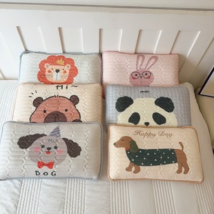 Popular Foreign Trade Large Version Children's Cartoon Cool Ice Silk Latex Pillowcase Kindergarten Baby Latex Nap Pillowcase