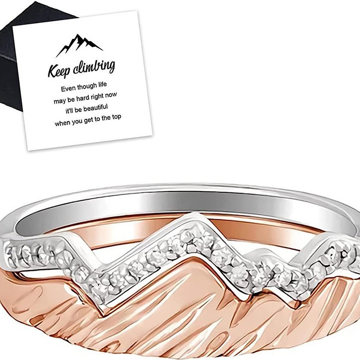 New Alloy Geometric Mountain Ring "Get Stronger Mountain Ring" Stackable Jewelry For Women_voghion.com