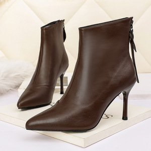 Slim Martin boots thin heel banquet net red short boots thin boots