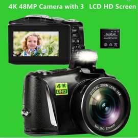 跨境英文产品数码相机,4K 48MP 全高清点和拍摄相机,带 3英寸 R6S