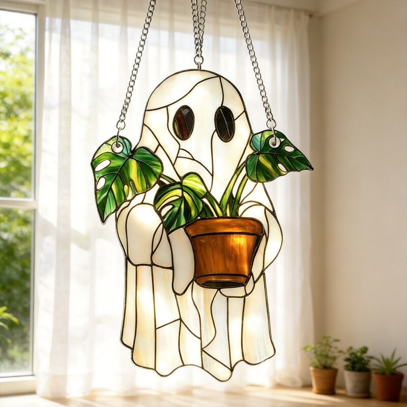 Cross-border best-selling acrylic pendant Ghost Gingerbread Man decoration for bedroom and living room Christmas decoration factory