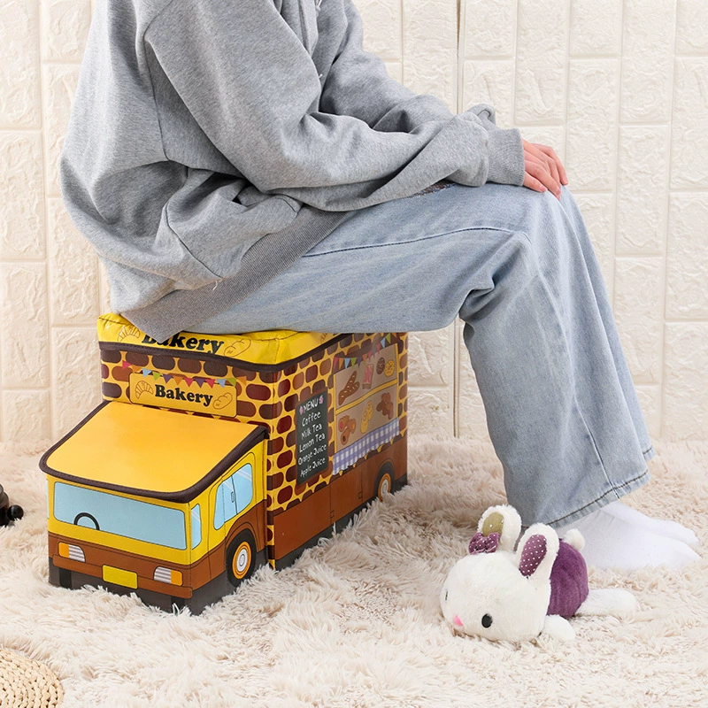 Складной детский ящик для хранения роликовых коньков, автомобильный стул для хранения обуви, табурет для смены обуви, ящик для хранения игрушек с героями мультфильмов, ящик для хранения