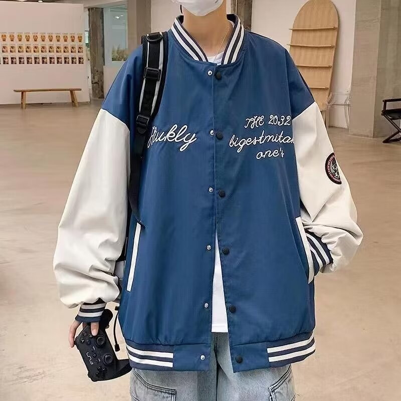 Junior High School Baseball Clothes Men's Spring and Summer American Style Trendy Brand Loose Top Students Men's Summer Thin Jacket