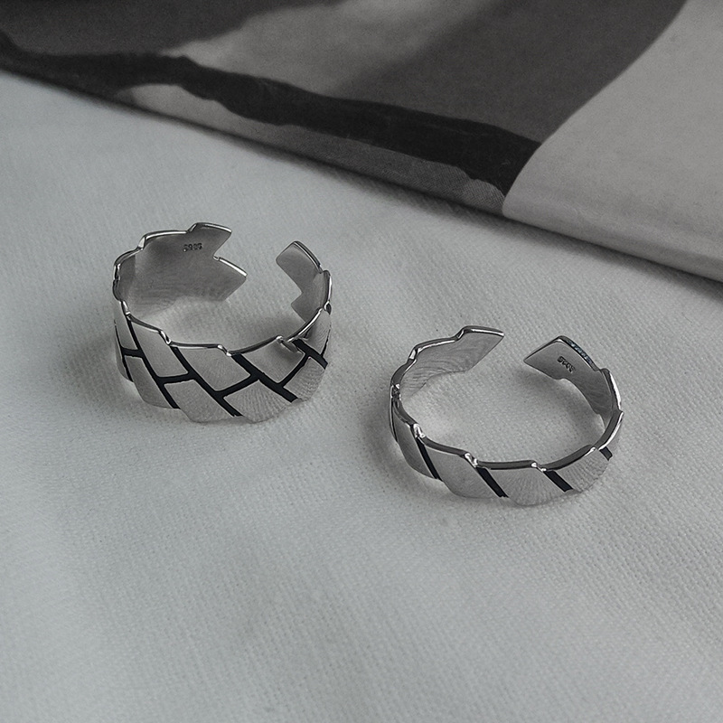 men's Stackable Rings Autumn Winter Angular For Men, Trendy Ins-style Stackable Index Finger Rings, Fashionable And Simple Diamond-shaped_voghion.com