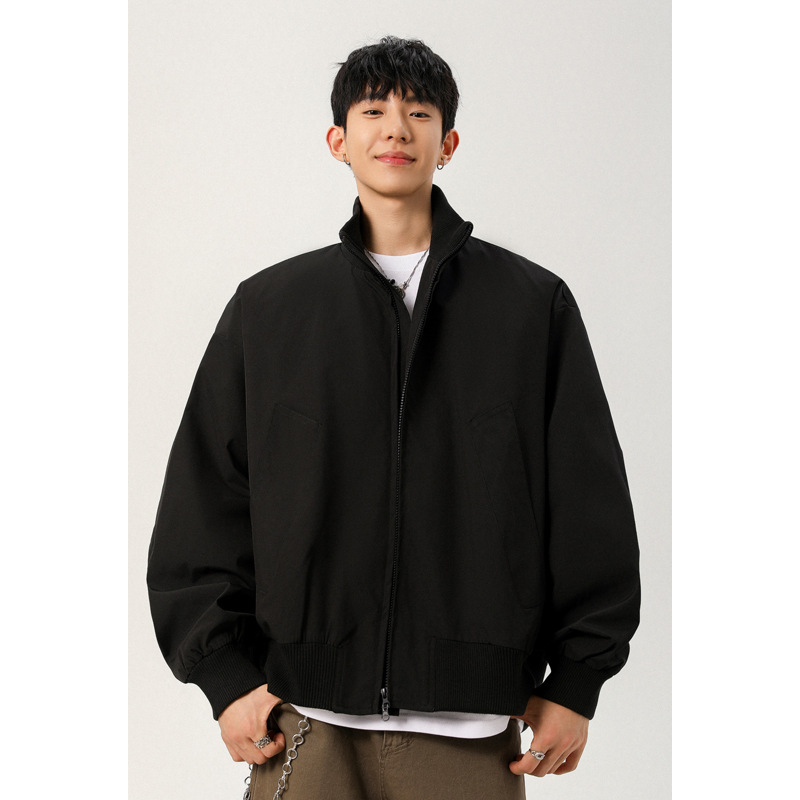 American Retro Bomber Jacket Men's Spring and Autum Sports Normcore Style Loose Casual Cleanfit Top Jacket American Retro Bomber Jacket Men's Spring and Autum Sports Normcore Style Loose Casual Cleanfit Top Jacket