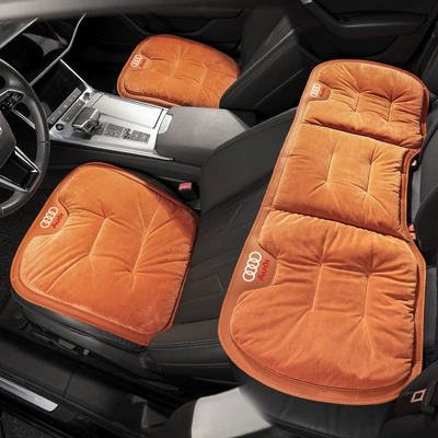 Warm Cushion Seat: Seat cushion, seat cover - flannel-emma-orange-audi-three-piece-set